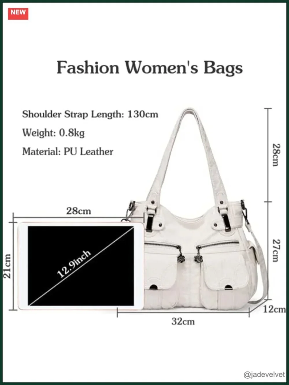 Large Hobo Bag Crossbody Shoulder Satchel Purse Vegan Leather